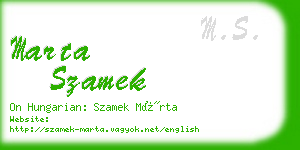 marta szamek business card